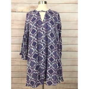 Umgee S Berry Print Dress Keyhole A2201